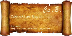 Csereklye Bazil névjegykártya